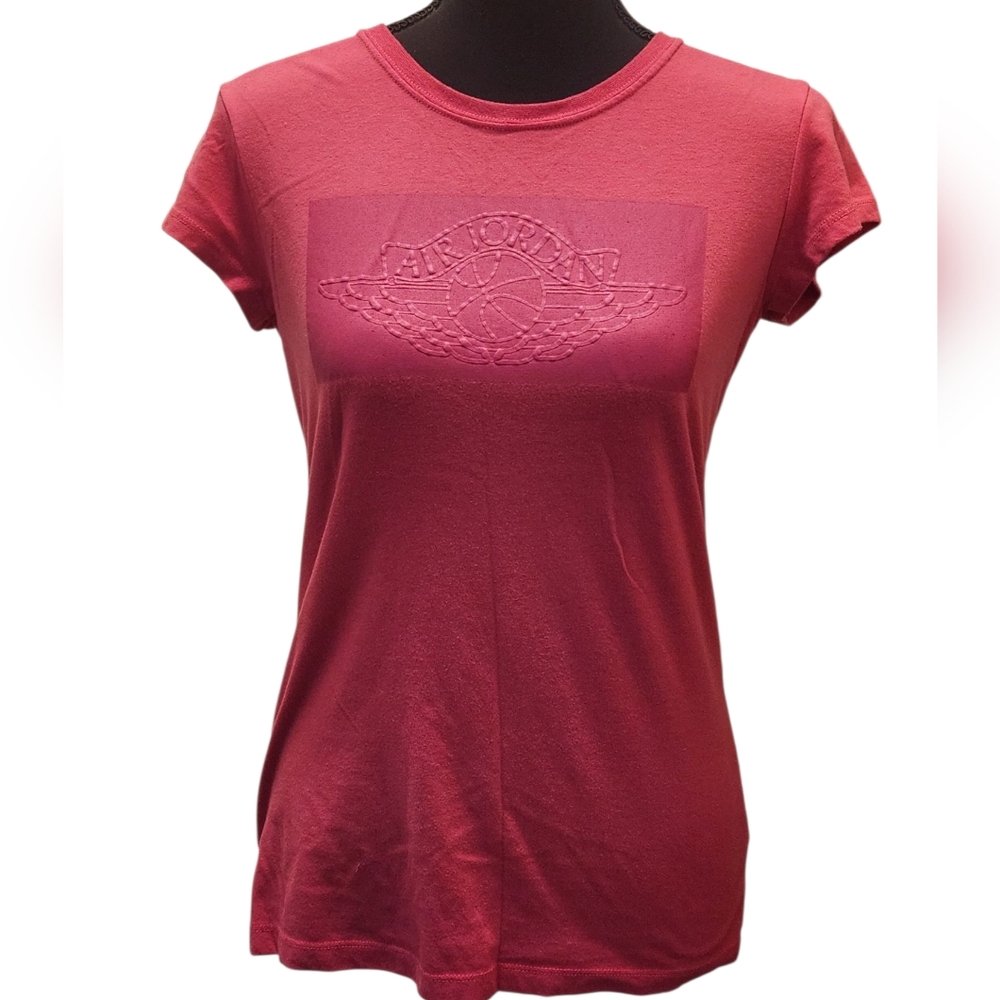 Air Jordan Pink 3D Embossed Fitted Cap Sleeve Junior Xl Tee